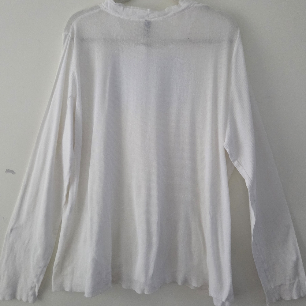 Cynthia Ashby White Thin Cotton Knit Top XL (Box3) - Picture 6 of 6